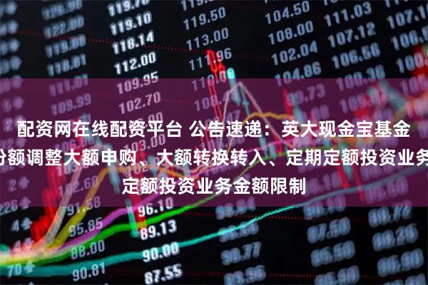 配资网在线配资平台 公告速递：英大现金宝基金B类基金份额调整大额申购、大额转换转入、定期定额投资业务金额限制